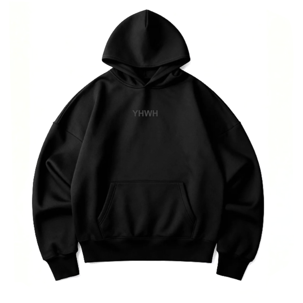 YHWH: Black Heavyweight Hoodie